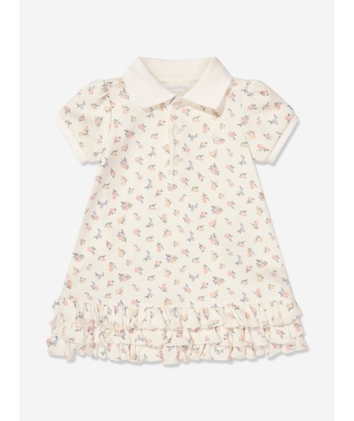 Ralph Lauren Baby Girls Floral Polo Dress in White chez Cornerstreet bien 