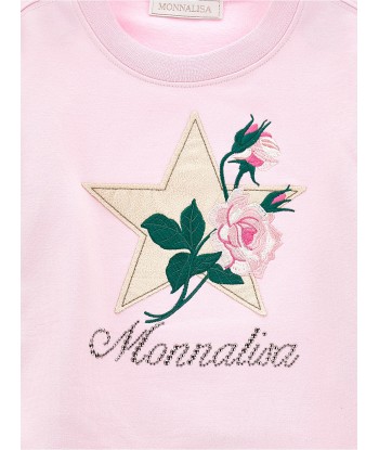 Monnalisa Girls Rose Star Sweatshirt in Pink Véritable concentré