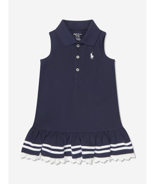 Ralph Lauren Baby Girls Sailor Polo Dress in Navy destockage