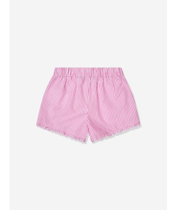 Ralph Lauren Girls Striped Ruffle Shorts in Pink Découvrez la collection