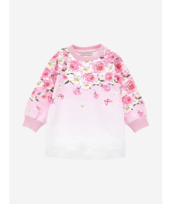 Monnalisa Baby Girls Floral Sweater Dress in Pink Faites des économies