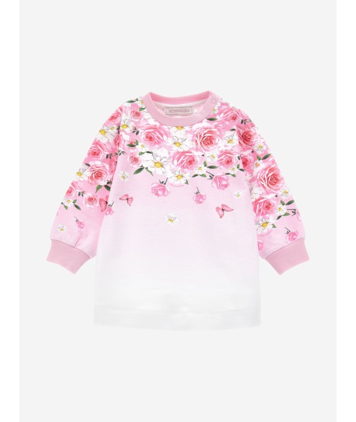 Monnalisa Baby Girls Floral Sweater Dress in Pink Faites des économies