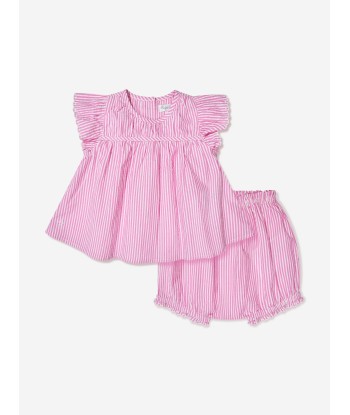 Ralph Lauren Baby Girls Striped Bloomer Short Set in Pink acheter en ligne