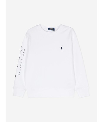 Ralph Lauren Boys Polo Sweatshirt in White Voir les baskets