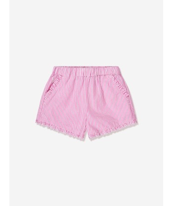 Ralph Lauren Girls Striped Ruffle Shorts in Pink Découvrez la collection