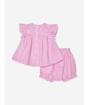 Ralph Lauren Baby Girls Striped Bloomer Short Set in Pink acheter en ligne