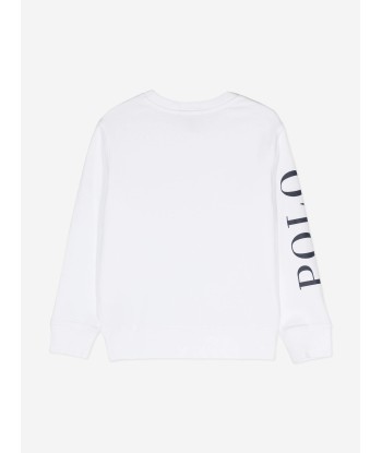 Ralph Lauren Boys Polo Sweatshirt in White Voir les baskets