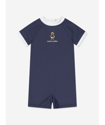 Ralph Lauren Baby Boys Bear Rashguard Swimsuit in Navy de l' environnement