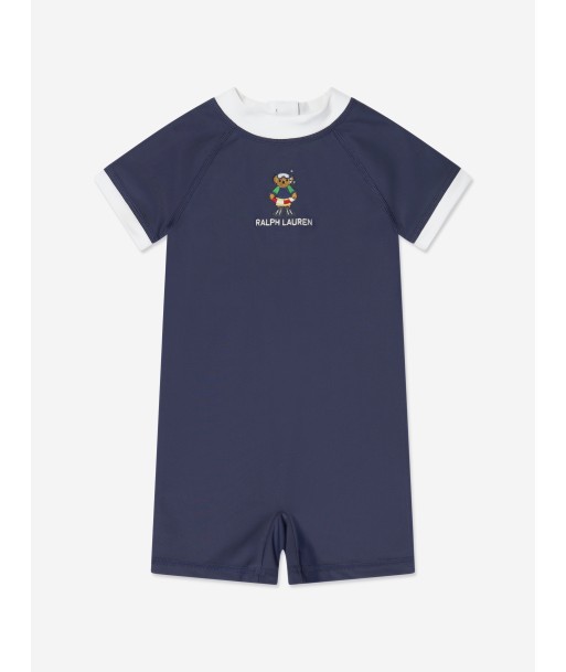 Ralph Lauren Baby Boys Bear Rashguard Swimsuit in Navy de l' environnement