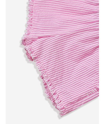 Ralph Lauren Girls Striped Ruffle Shorts in Pink Découvrez la collection