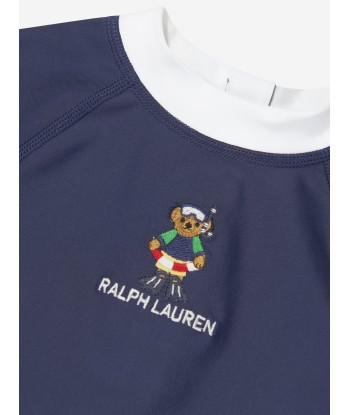 Ralph Lauren Baby Boys Bear Rashguard Swimsuit in Navy de l' environnement