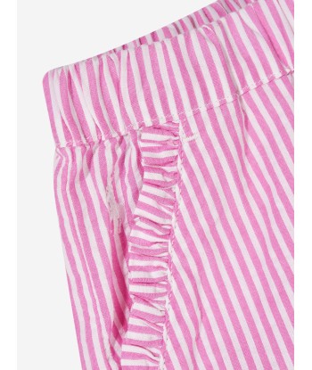 Ralph Lauren Girls Striped Ruffle Shorts in Pink Découvrez la collection