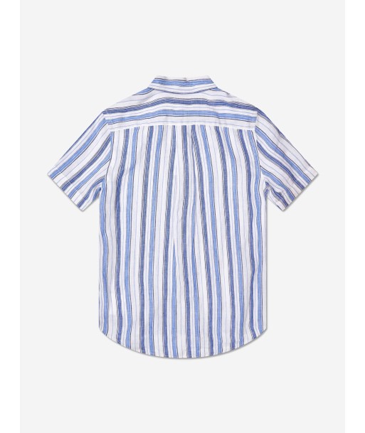 Ralph Lauren Boys Striped Short Sleeve Shirt in Blue Véritable concentré