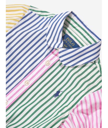 Ralph Lauren Girls Striped Shirt Dress in Multicolour en stock