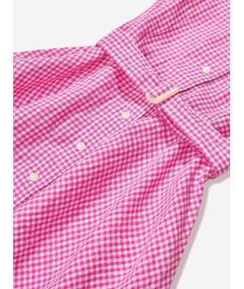 Ralph Lauren Girls Gingham Shirt Dress in Pink en linge