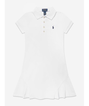 Ralph Lauren Girls Flared Polo Dress in White Comment ça marche