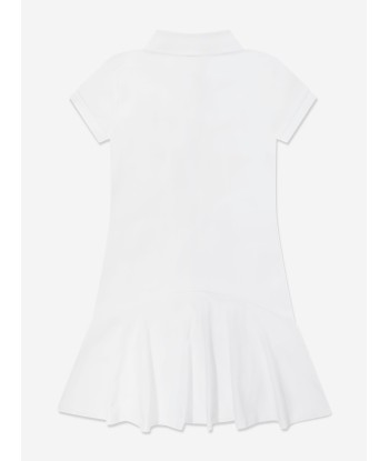 Ralph Lauren Girls Flared Polo Dress in White Comment ça marche