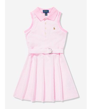 Ralph Lauren Girls Sleeveless Oxford Dress in Pink en ligne des produits 