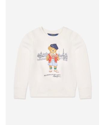 Ralph Lauren Girls Bear Sweatshirt in White Les magasins à Paris et en Île-de-France