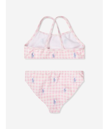 Ralph Lauren Girls Gingham Logo Bikini in Pink Paris Déstockage Promo