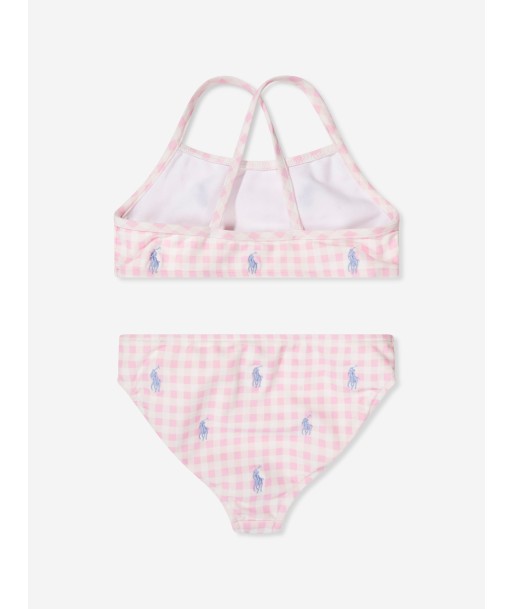 Ralph Lauren Girls Gingham Logo Bikini in Pink Paris Déstockage Promo