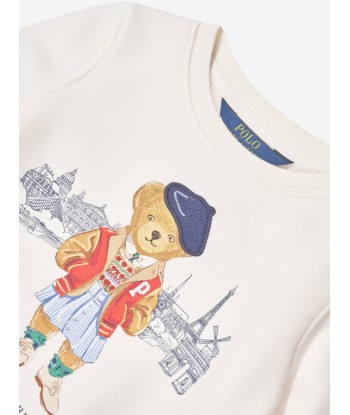 Ralph Lauren Girls Bear Sweatshirt in White Les magasins à Paris et en Île-de-France