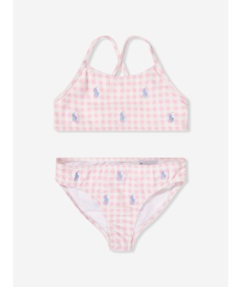 Ralph Lauren Girls Gingham Logo Bikini in Pink Paris Déstockage Promo