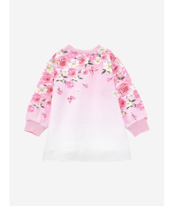 Monnalisa Baby Girls Floral Sweater Dress in Pink Faites des économies