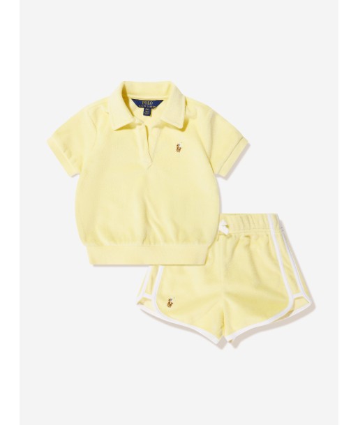 Ralph Lauren Girls Polo Shirt And Short Set in Yellow plus qu'un jeu 