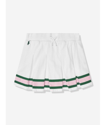 Ralph Lauren Girls Pleated Skirt in White brillant des détails fins