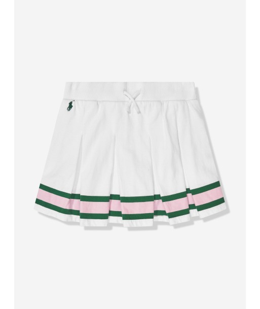 Ralph Lauren Girls Pleated Skirt in White brillant des détails fins