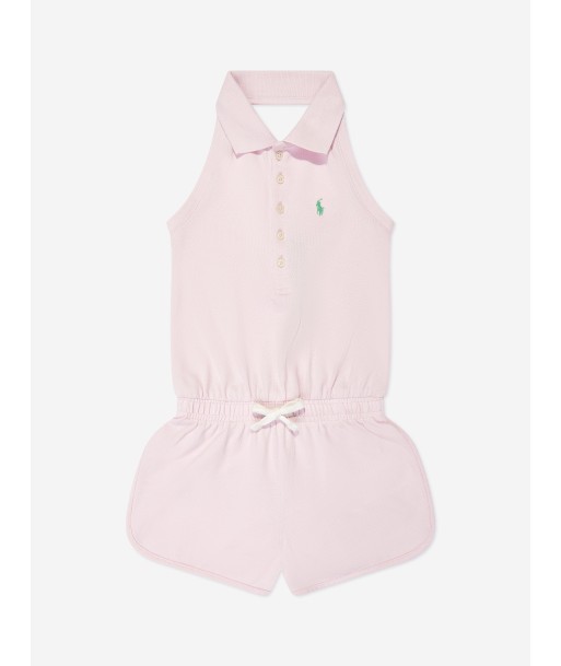 Ralph Lauren Girls Halterneck Playsuit in Pink Paris Déstockage Promo