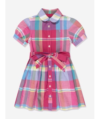 Ralph Lauren Girls Checked Shirt Dress in Red à prix réduit toute l'année