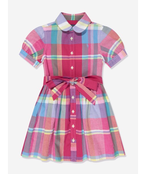 Ralph Lauren Girls Checked Shirt Dress in Red à prix réduit toute l'année