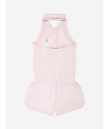 Ralph Lauren Girls Halterneck Playsuit in Pink Paris Déstockage Promo