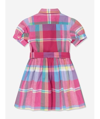 Ralph Lauren Girls Checked Shirt Dress in Red à prix réduit toute l'année