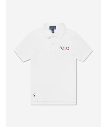 Ralph Lauren Boys Logo Polo Shirt in White basket pas cher