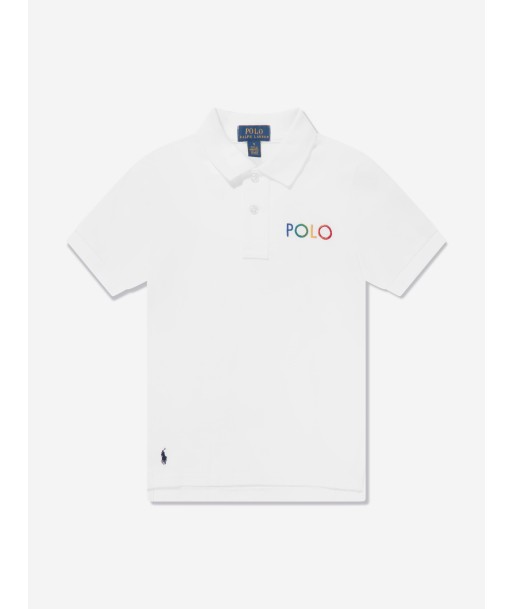 Ralph Lauren Boys Logo Polo Shirt in White basket pas cher