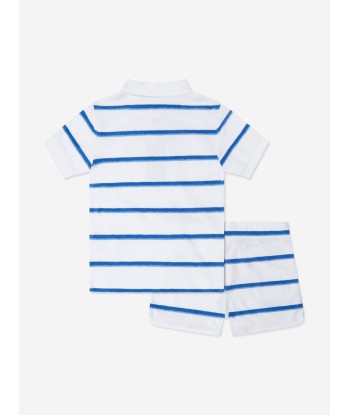 Ralph Lauren Boys Striped Short Set in Blue la chaussure