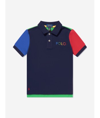 Ralph Lauren Boys Logo Polo Shirt in Navy Livraison rapide