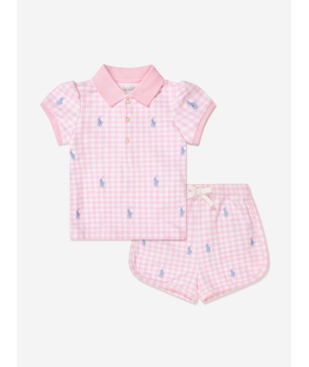 Ralph Lauren Baby Girls Logo Short Set in Pink les ligaments