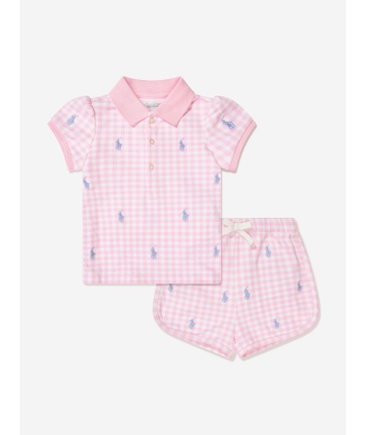 Ralph Lauren Baby Girls Logo Short Set in Pink les ligaments