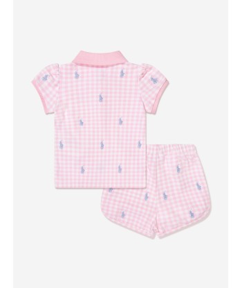 Ralph Lauren Baby Girls Logo Short Set in Pink les ligaments