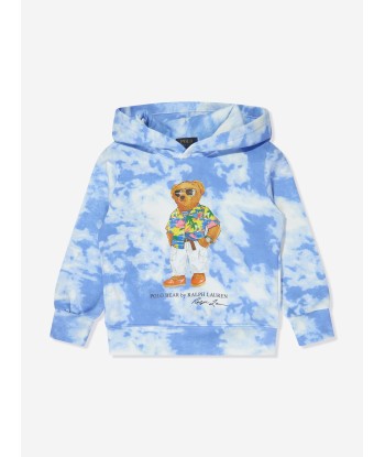 Ralph Lauren Boys Bear Cloud Wash Hoodie in Blue shop