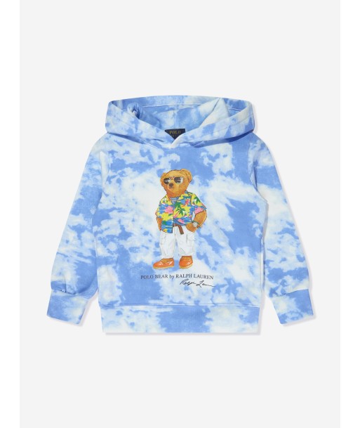 Ralph Lauren Boys Bear Cloud Wash Hoodie in Blue shop