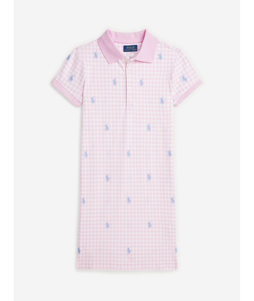 Ralph Lauren Girls Gingham Polo Dress in Pink prix pour 