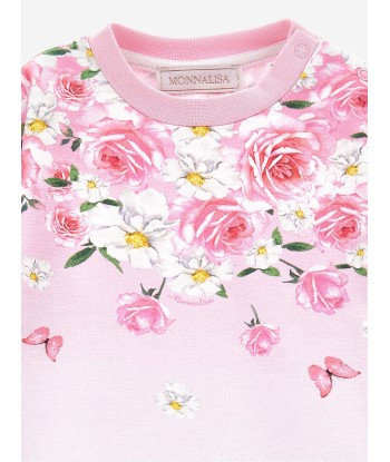 Monnalisa Baby Girls Floral Sweater Dress in Pink Faites des économies