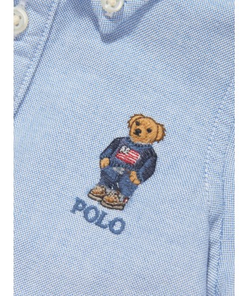 Ralph Lauren Baby Boys Bear Romper in Blue shop