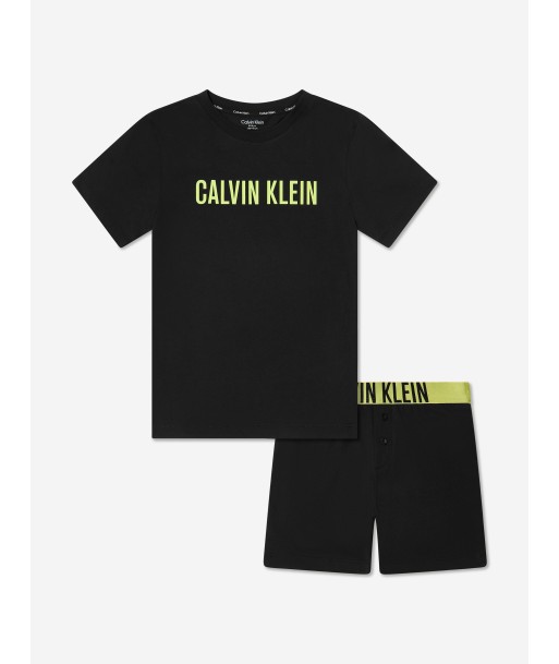 Calvin Klein Boys Short Pyjamas Set in Black pas cher