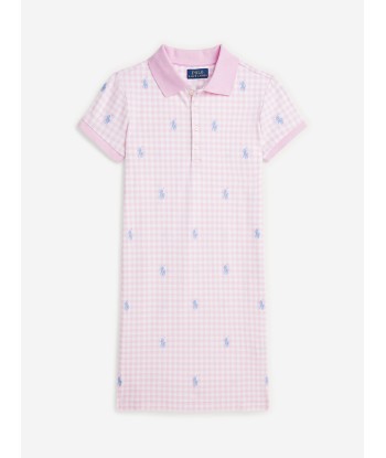 Ralph Lauren Girls Gingham Polo Dress in Pink prix pour 